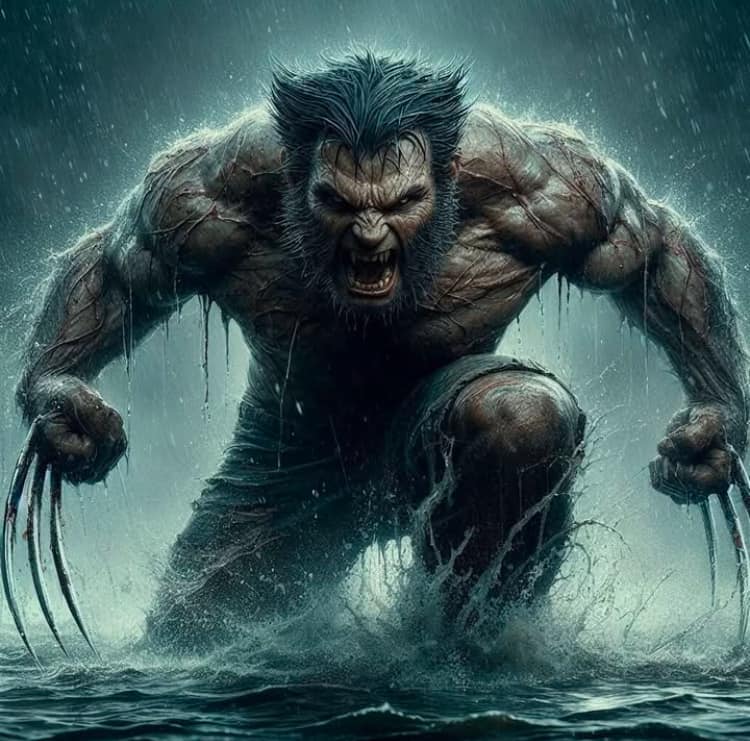 Fierce Wolverine Attack Print Poster