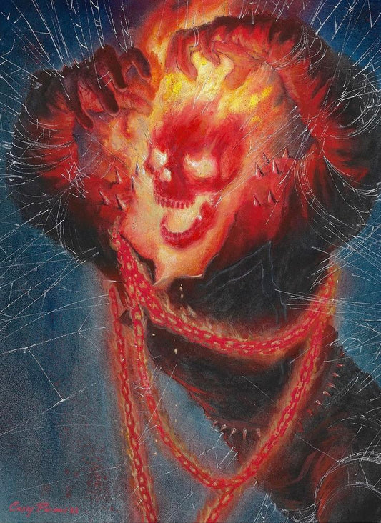 Fiery Ghost Skull Artwork Print Poster