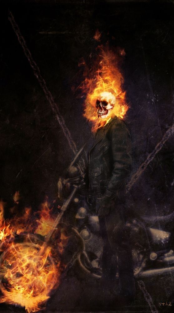 Fiery Skull Biker Jigsaw Puzzle
