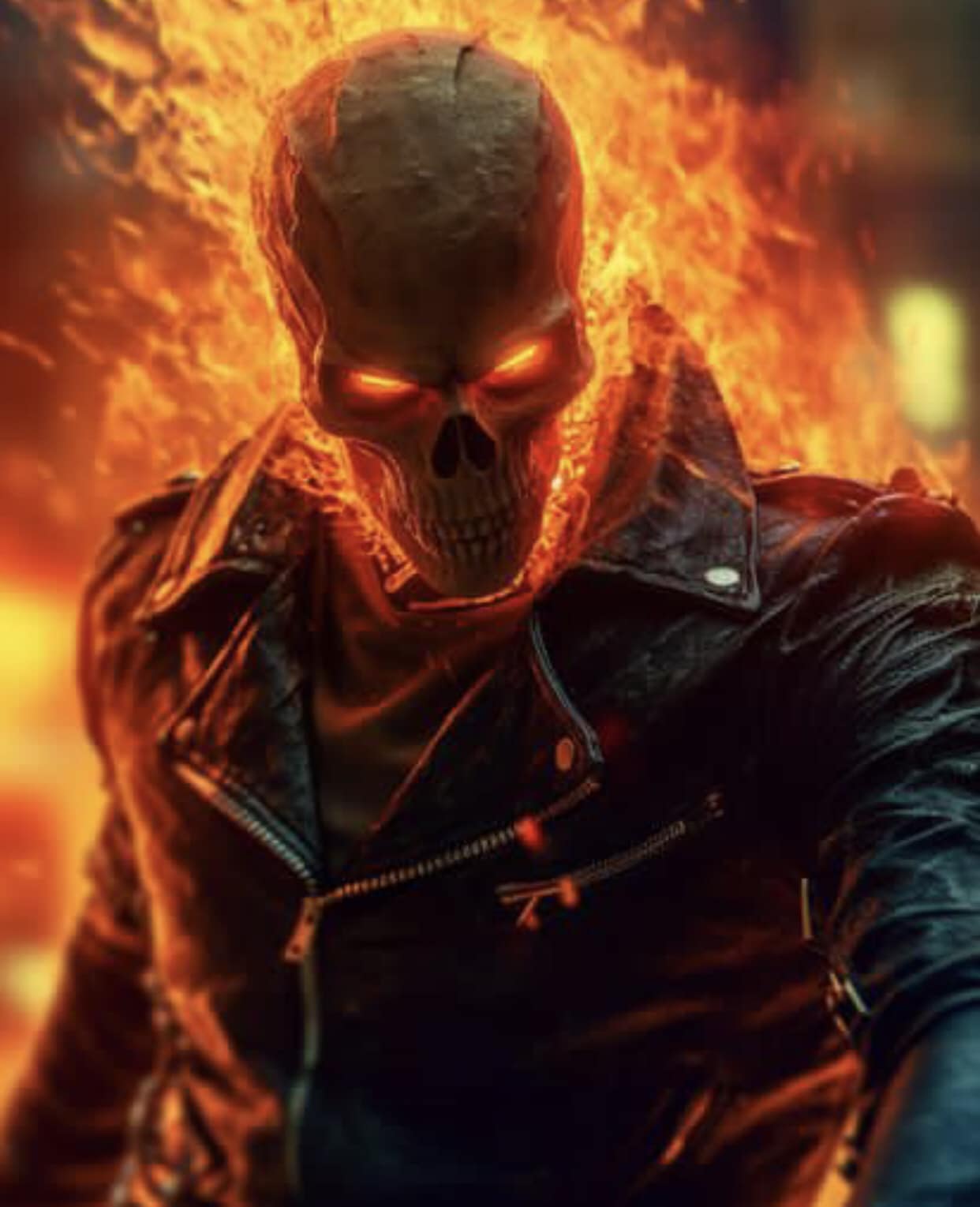 Fiery Skull Character Print Poster