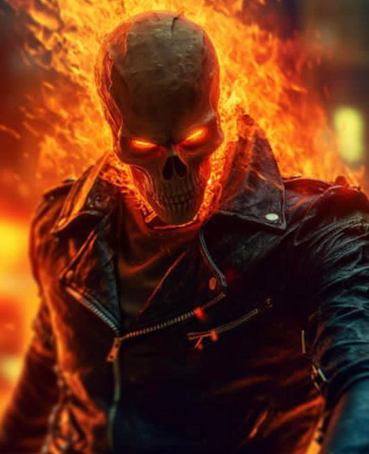 Fiery Skull Character Print Poster