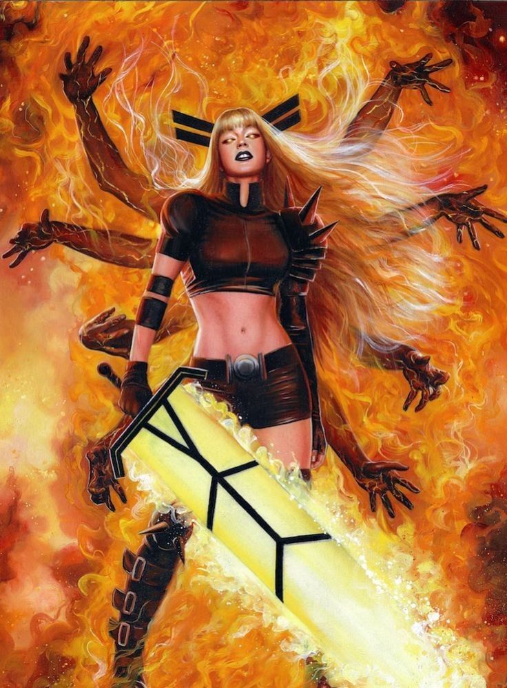 Fiery Warrior With Sword Print Poster