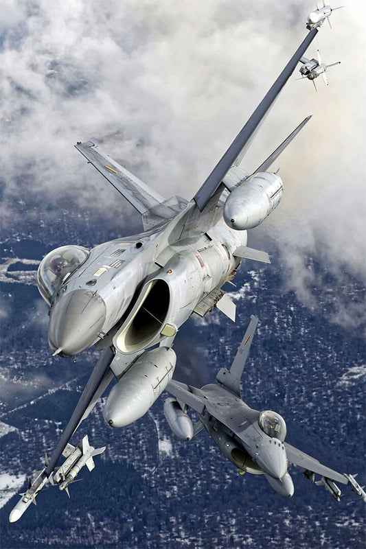 Fighter Pilot Flies An F16 Falcon Aircraft Print Wall Home Decor Jigsaw Puzzle