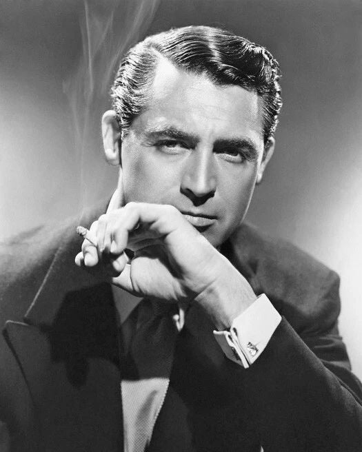 Film Actor Cary Grant Smoking A Cigarette Glossy Photo Print Celebrity