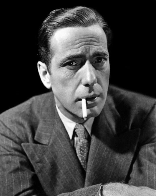 Film Actor Humphrey Bogart With Cigarette Glossy Photo Movie Print Poster