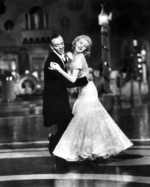 Film Actors, Dancers Fred Astaire And Ginger Rogers Glossy Photo Print