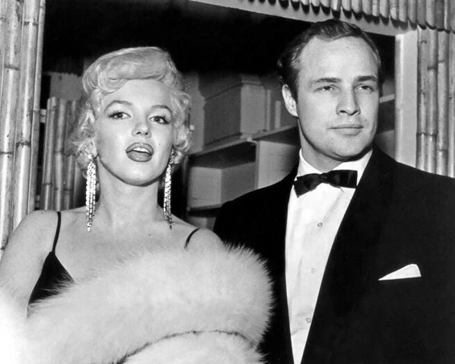 Film Actress Marilyn Monroe And Marlon Brando Glossy Photo Poster Print