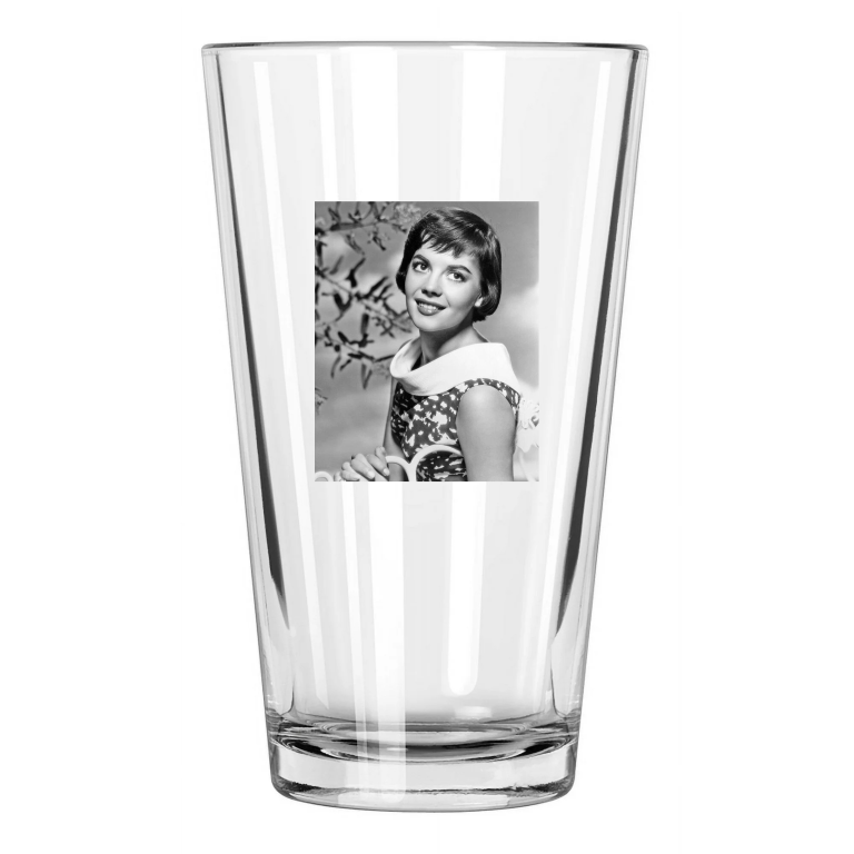 Film Actress Natalie Wood Photo Model Portrait 1 Pint Beer Drinking Glass
