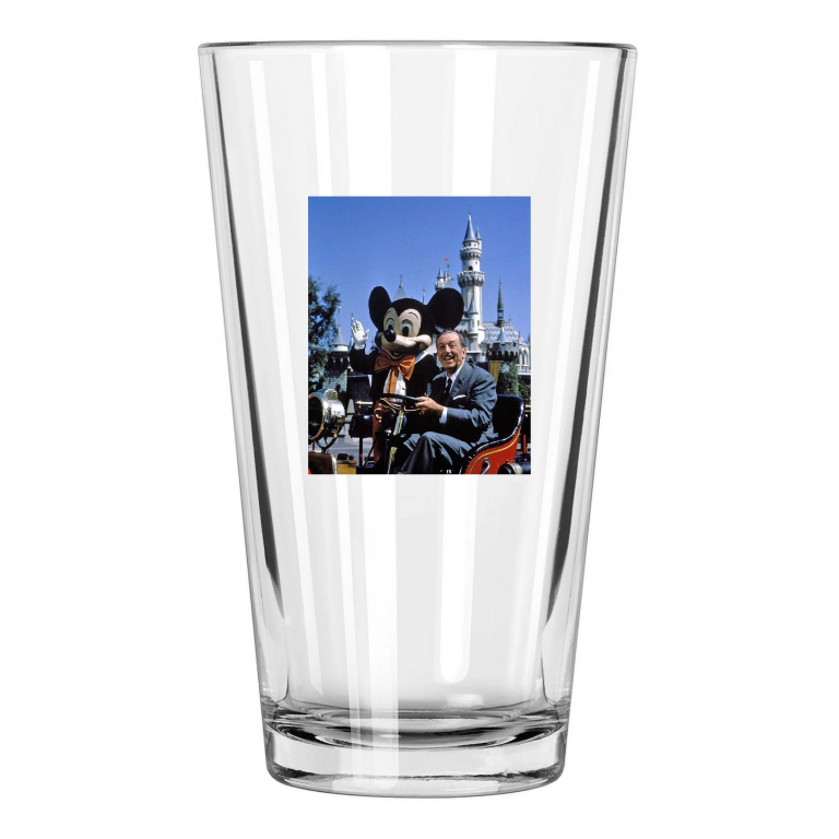 Film Producer Walter Walt Disney Photo Mickey Mouse 1 Pint Beer Drinking Glass