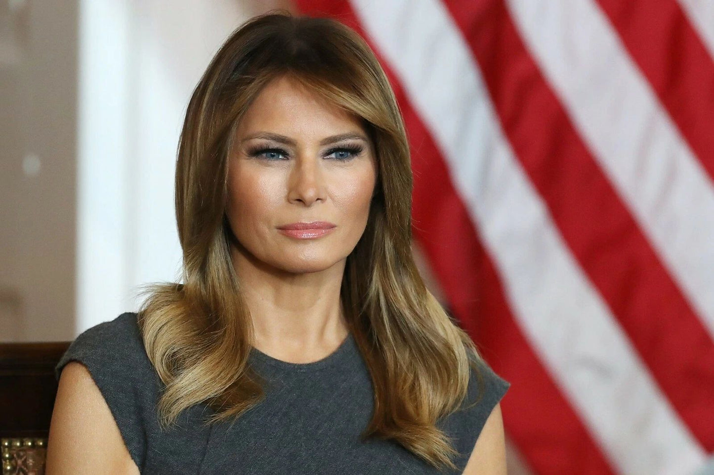 First Lady Melania Trump American Flag Patriot Picture Magnet Print