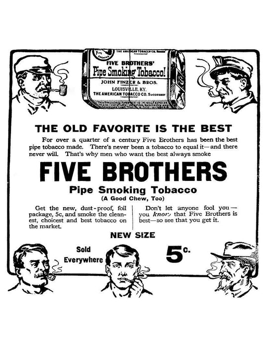 Five Brothers Pipe Smoking Tobacco Vintage 1908 Newspaper Ad Keychain