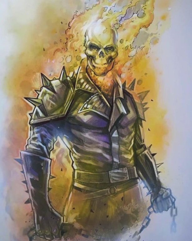 Flaming Skull Figure 023 Jigsaw Puzzle