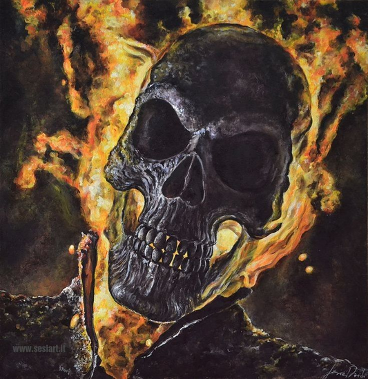 Flaming Skull Ghost Rider 6731 Print Poster