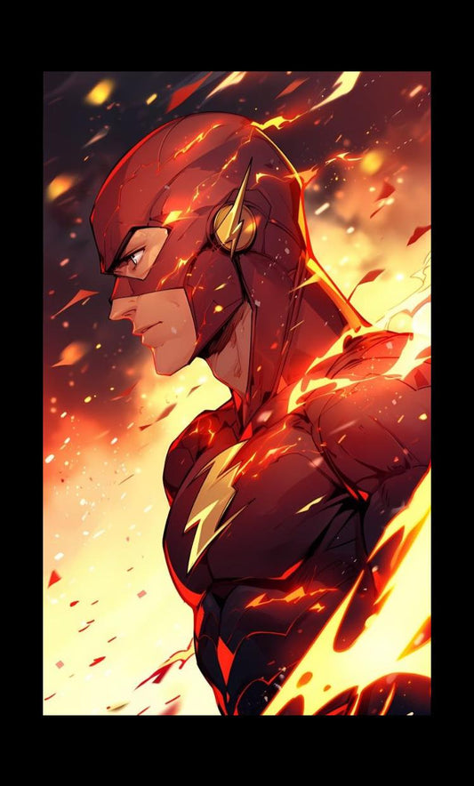 Flash Character Action Art Print Poster