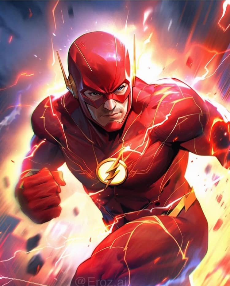 Flash Character Action Scene Print Poster