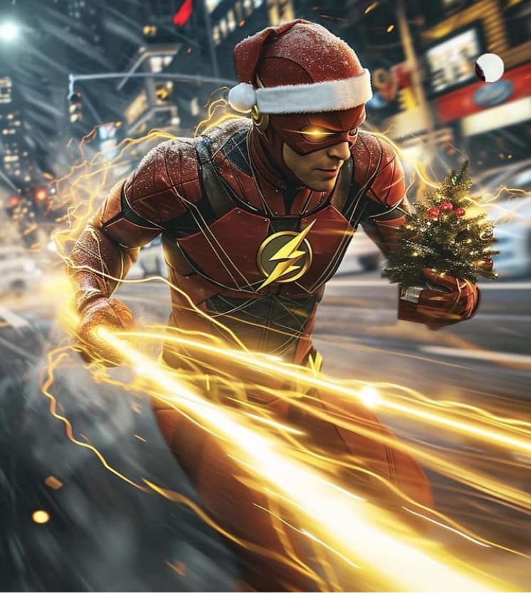 Flash Christmas Speedster Print Poster