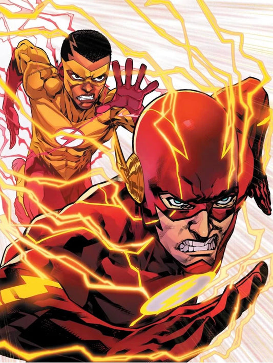 Flash Comic Action Scene Print Poster