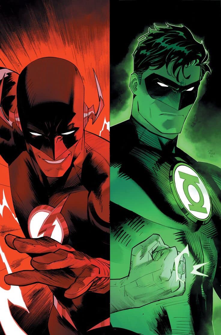 Flash Green Lantern Artwork Print Poster