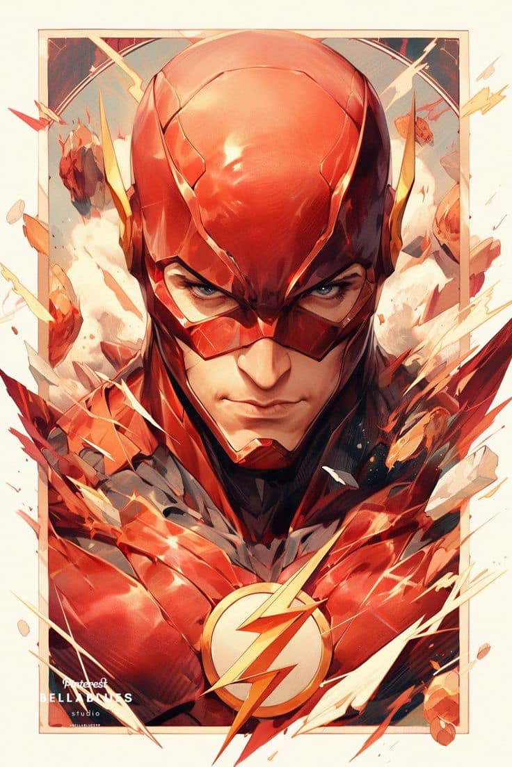 Flash Illustration Portrait Print Poster
