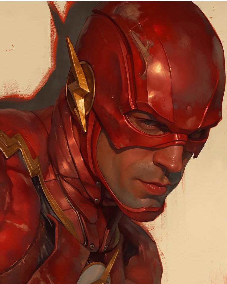 Flash Portrait Red Costume Print Poster