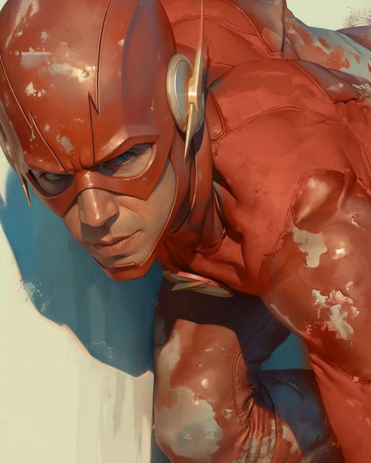 Flash Superhero Portrait (5) Print Poster