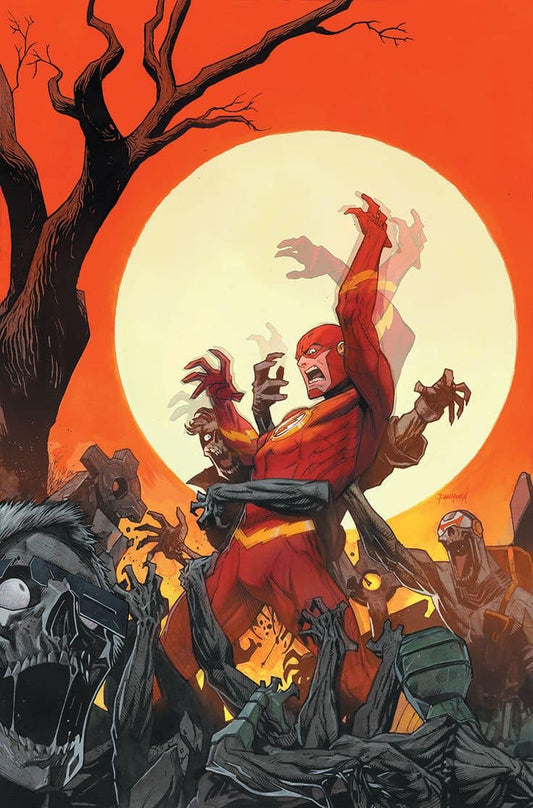 Flash Vs Zombies Sunset Print Poster