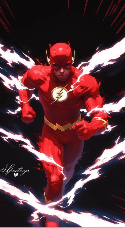 Flash Running Lightning 308 Print Poster