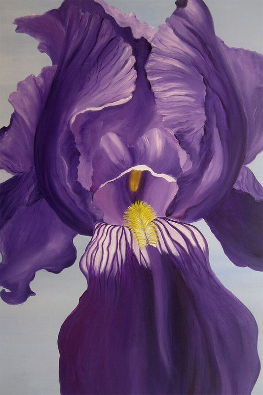 Flower Purple Iris Colorful Plants Painting Jigsaw Puzzle