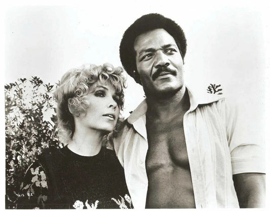 Football Player & Actor Jim Brown With Stella Stevens Picture Keychain Print