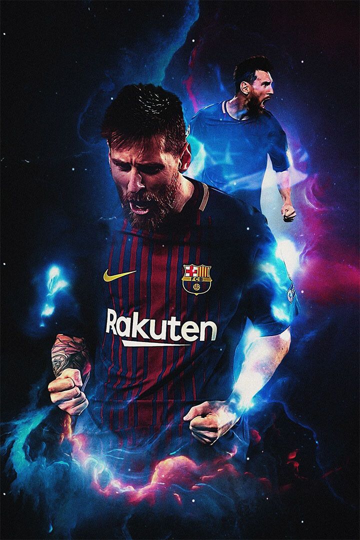 Football Star King Messi Watercolor Painting Print Wall Art Home Poster