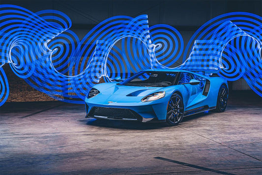 Ford Gt Sporty Car Blue Non Lights Home Decor Jigsaw Puzzle