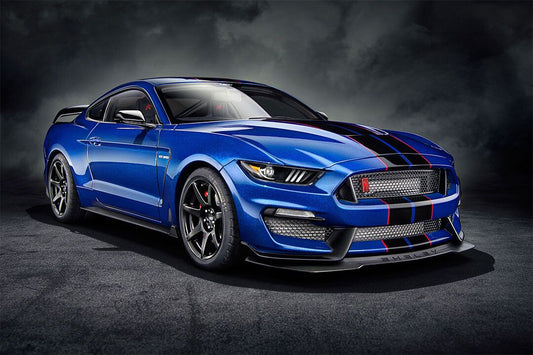 Ford Mustang Shelby Gt350 R Blue Car Decor Wall Jigsaw Puzzle