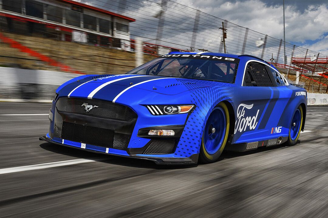 Ford Nascar Mustang Racing Car Blue Art Home Decor Jigsaw Puzzle