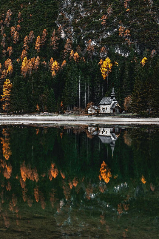 Forest House Near Water And Green Trees Art Wall Decor Jigsaw Puzzle
