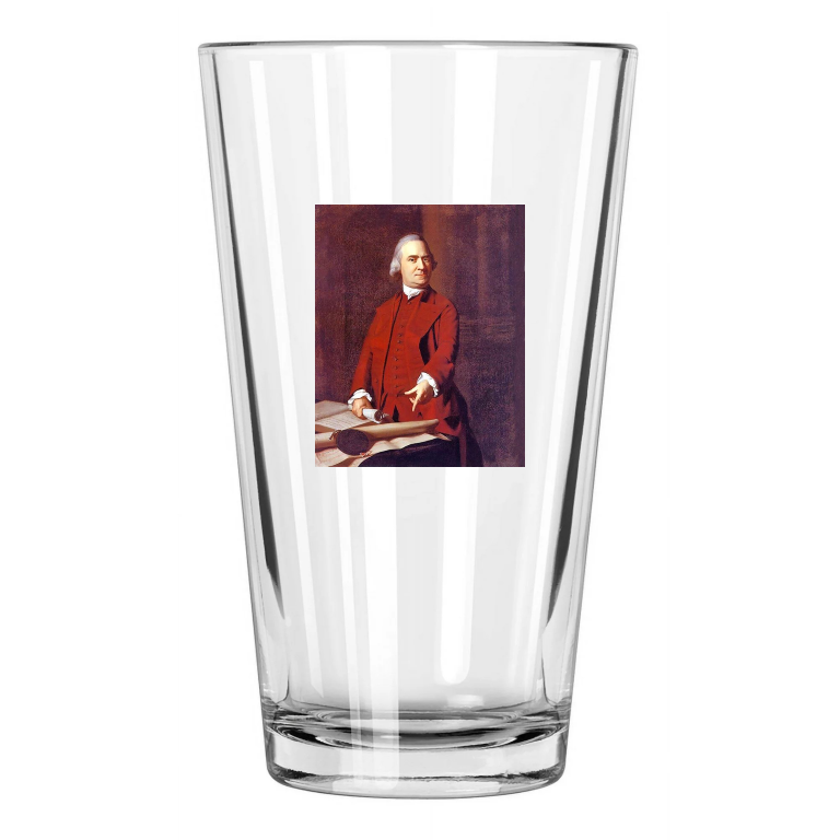 Founding Father Samuel Adams Massachusetts Governor Pint Beer Drinking Glass