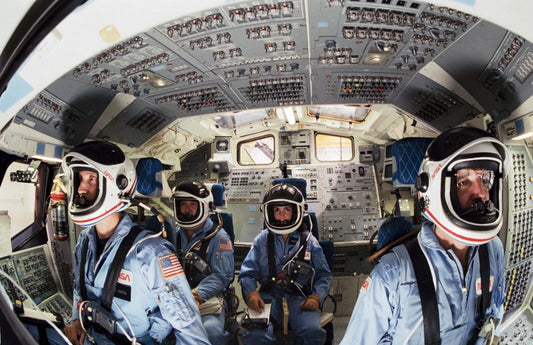 Four Members Of Nasa Challenger Sts 51L Crew Flight Deck Keychain Picture 8 X 10