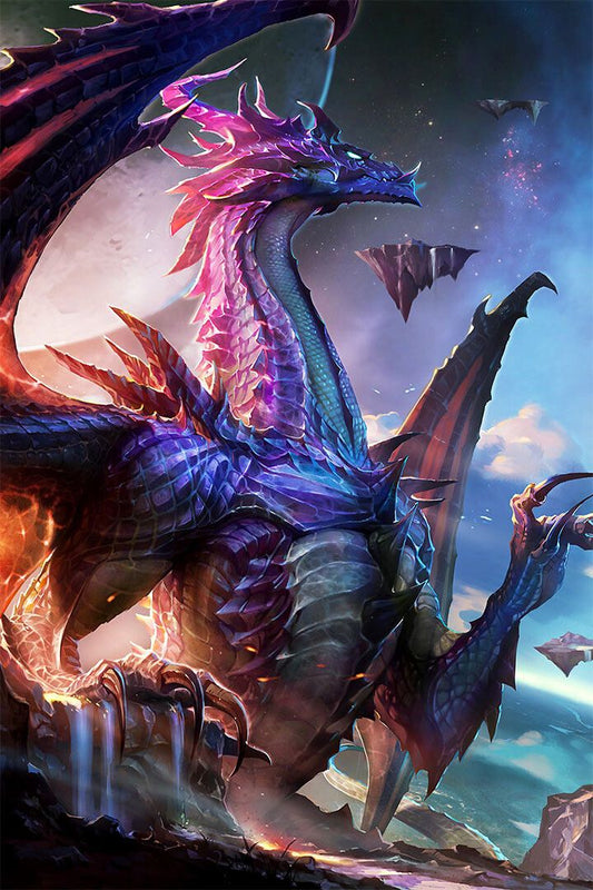 Fractal Color Fantasy Dragons Cartoon Painting Wall Home Decor Jigsaw Puzzle