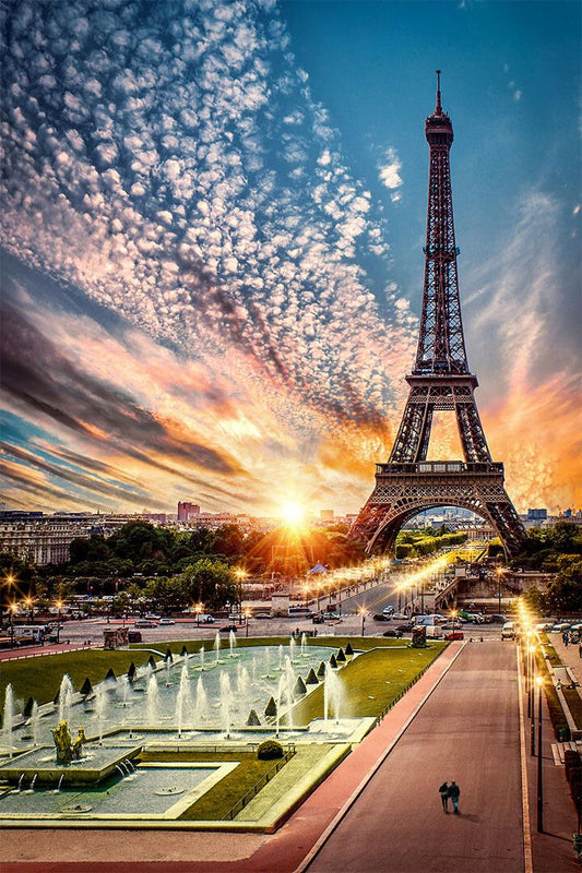 France Paris City Landscape Light Vintage Jigsaw Puzzle Wall Home Decor Jigsaw Puzzle