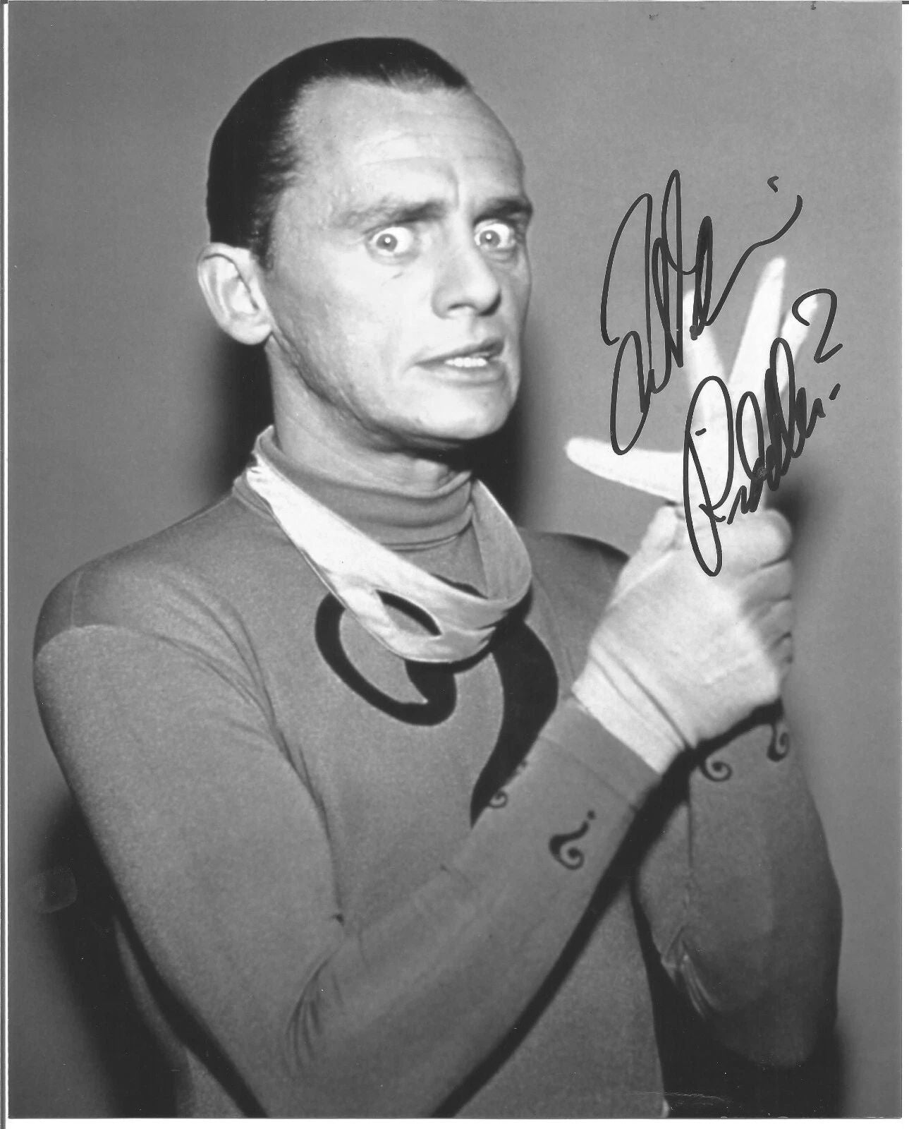 Frank Gorshin Classic Riddler In Batman Reprint Autograph Picture Keychain