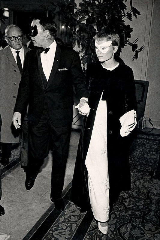 Frank Sinatra And Mia Farrow Wearing Masks Jigsaw Puzzle