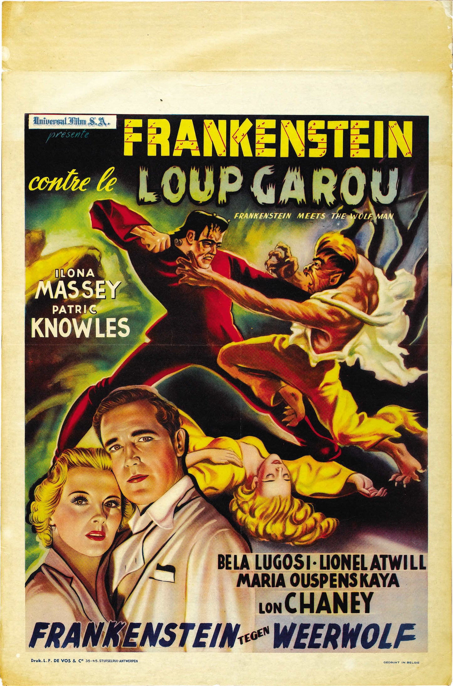 Frankenstein Meets Wolf Man 03 Movie Magnet