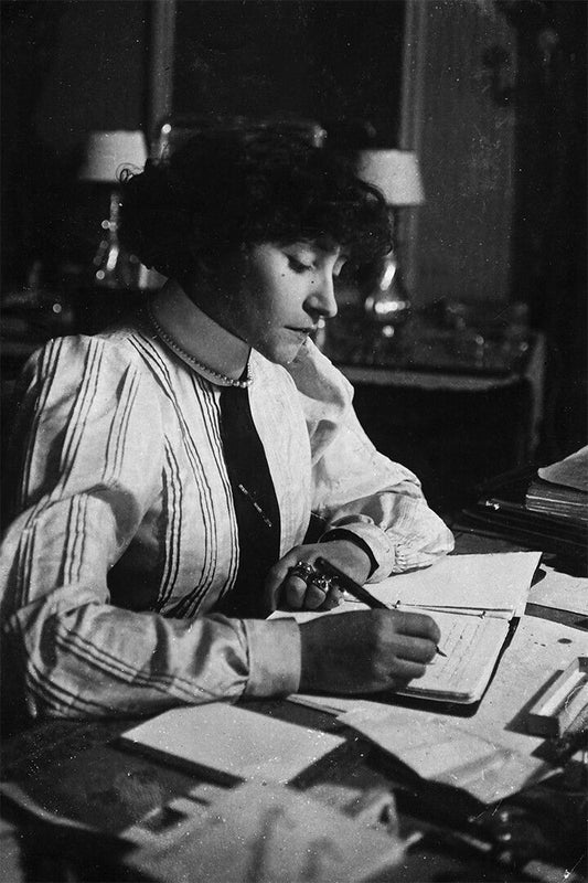 French Author Sidonie Gabrielle Colette With Cat Print Jigsaw Puzzle