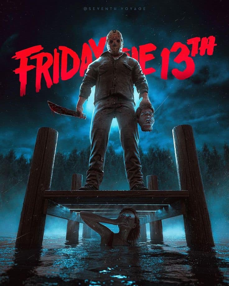 Friday The 13Th Horror Scene Print Poster