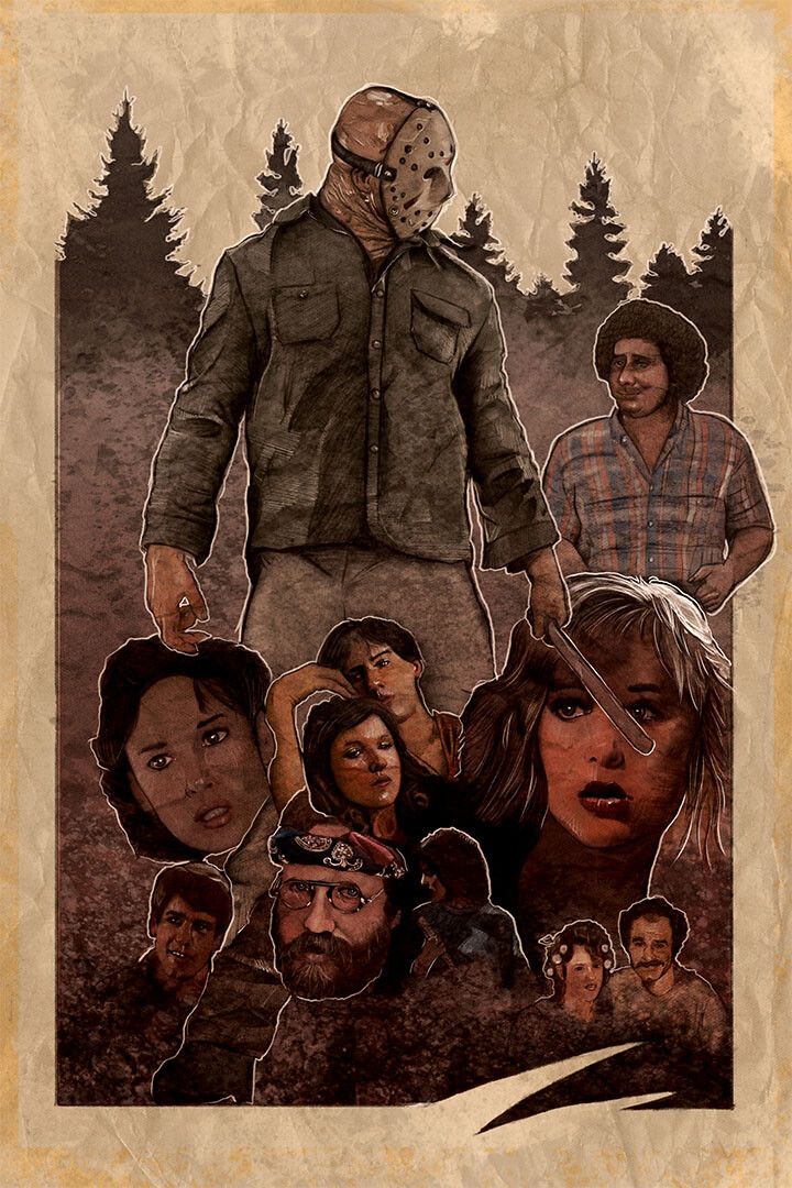 Friday The 13Th Movie Horror Thriller Painting Print Jigsaw Puzzle