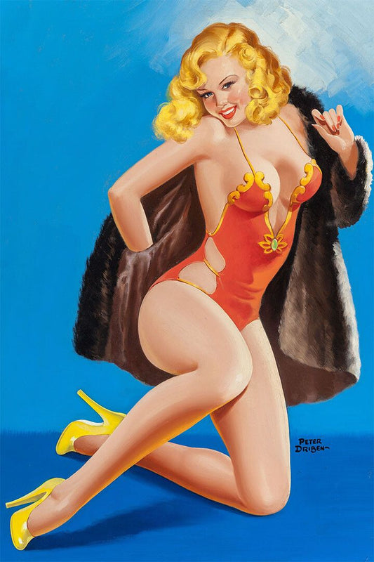Fur Real 1947 Vintage Style American Girl Pinup Jigsaw Puzzle