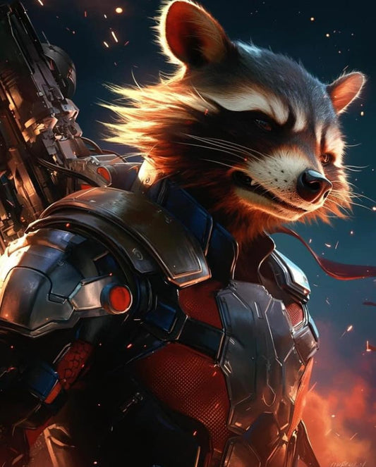 Futuristic Anthropomorphic Hero Print Poster