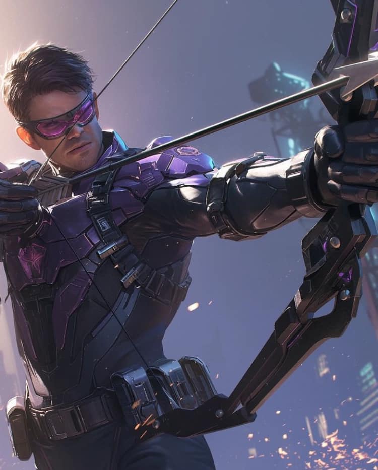 Futuristic Archer Portrait Print Poster
