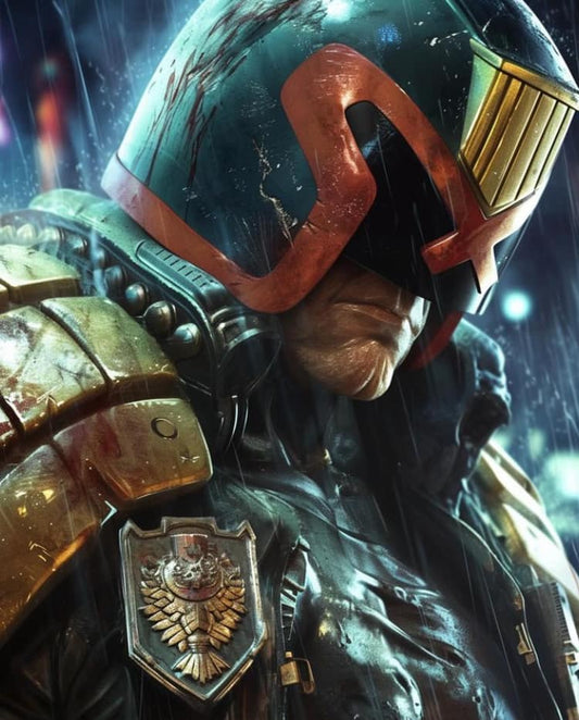Futuristic Judge Portrait Print Poster