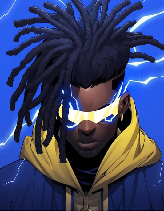 Futuristic Portrait Heroic Character Print Poster