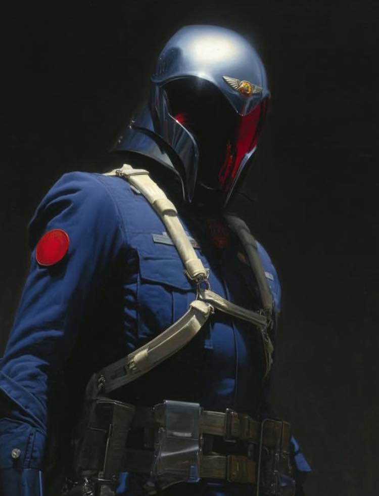 Futuristic Soldier Portrait Print Poster